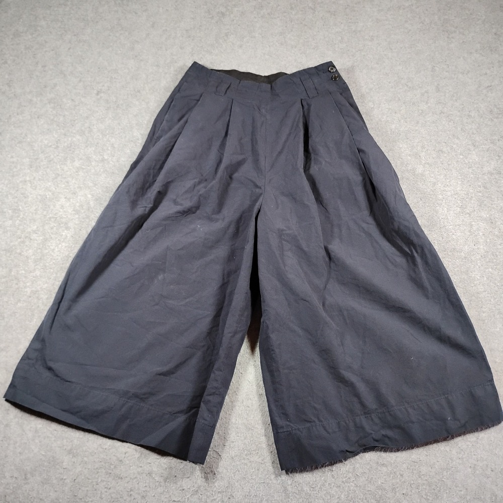 Margaret Howell Navy Blue Cotton Pleated Wide Leg Culottes Pants Made in Italy 8
